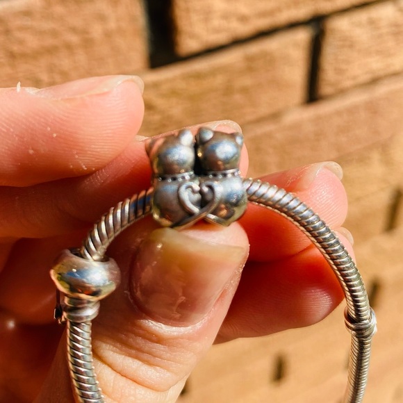 Pandora Bracelet with Blue Sapphire and Kitten Charms - Picture 4 of 6